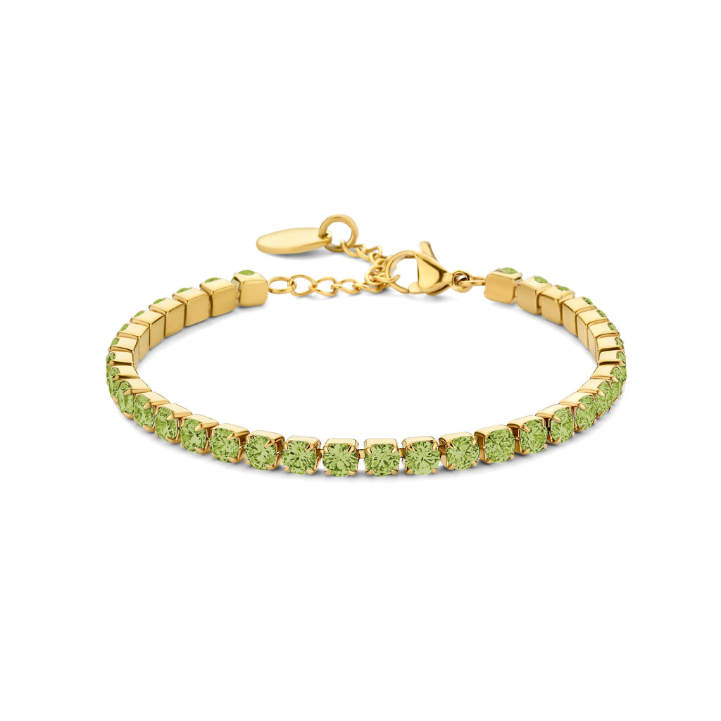 Tennisarmbånd med farvede zirkoniasten: Hvid