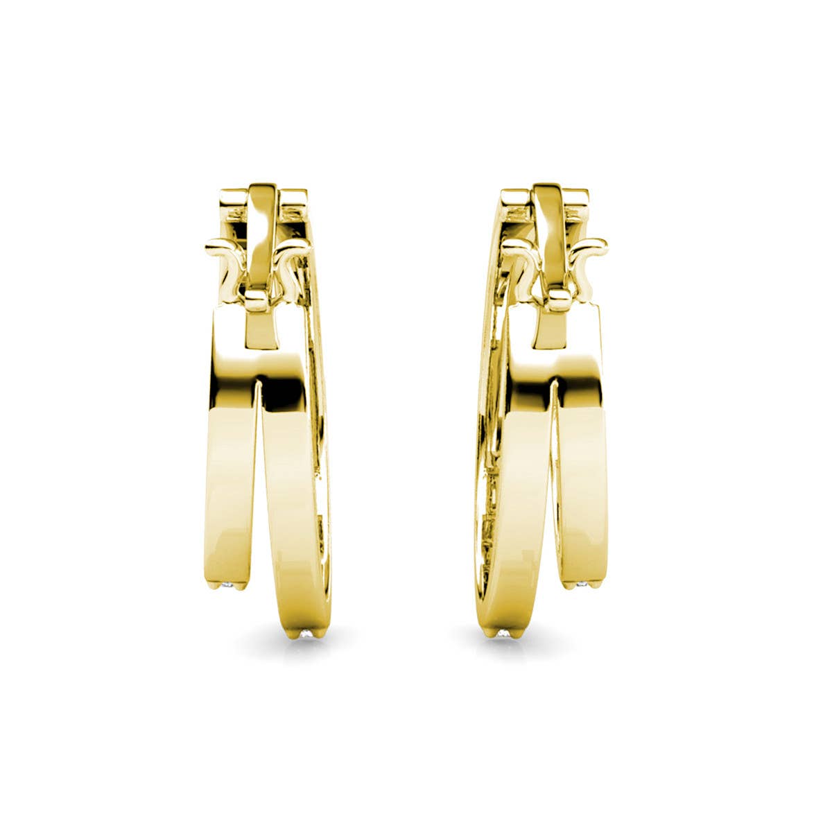 Duo Circlet Øreringe – Guld & Krystal - VELVET MOON 🌙