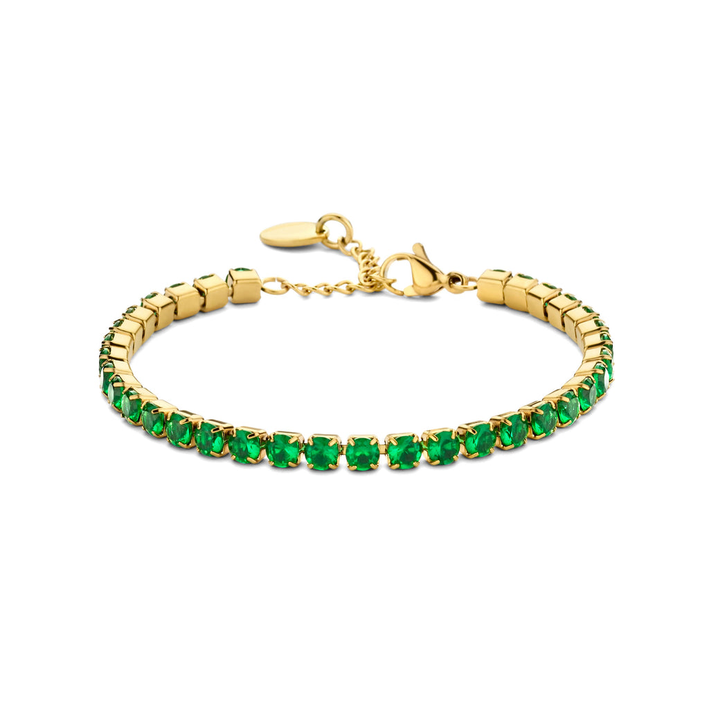 Tennisarmbånd med farvede zirkoniasten: Hvid