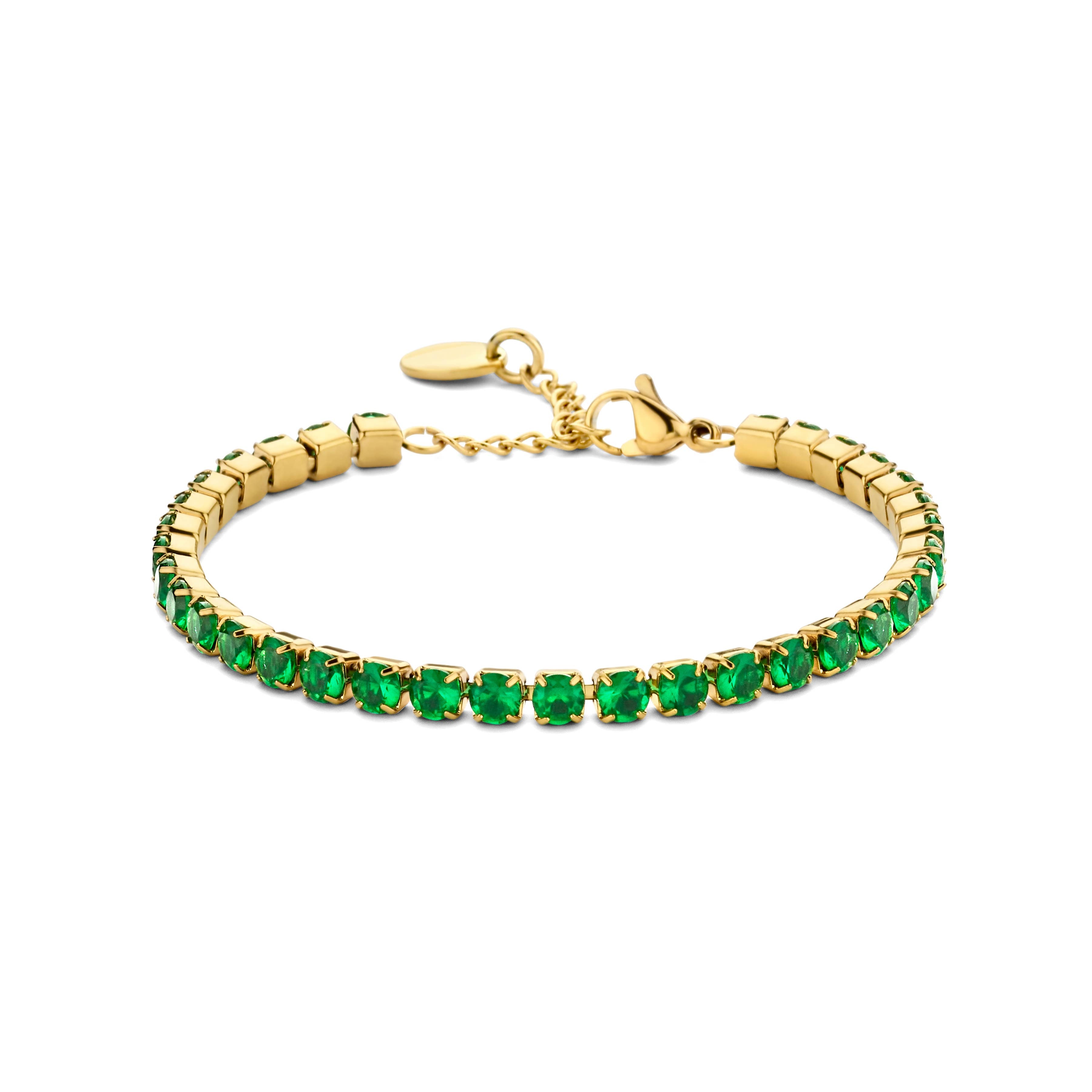 Tennisarmbånd med farvede zirkoniasten: Hvid