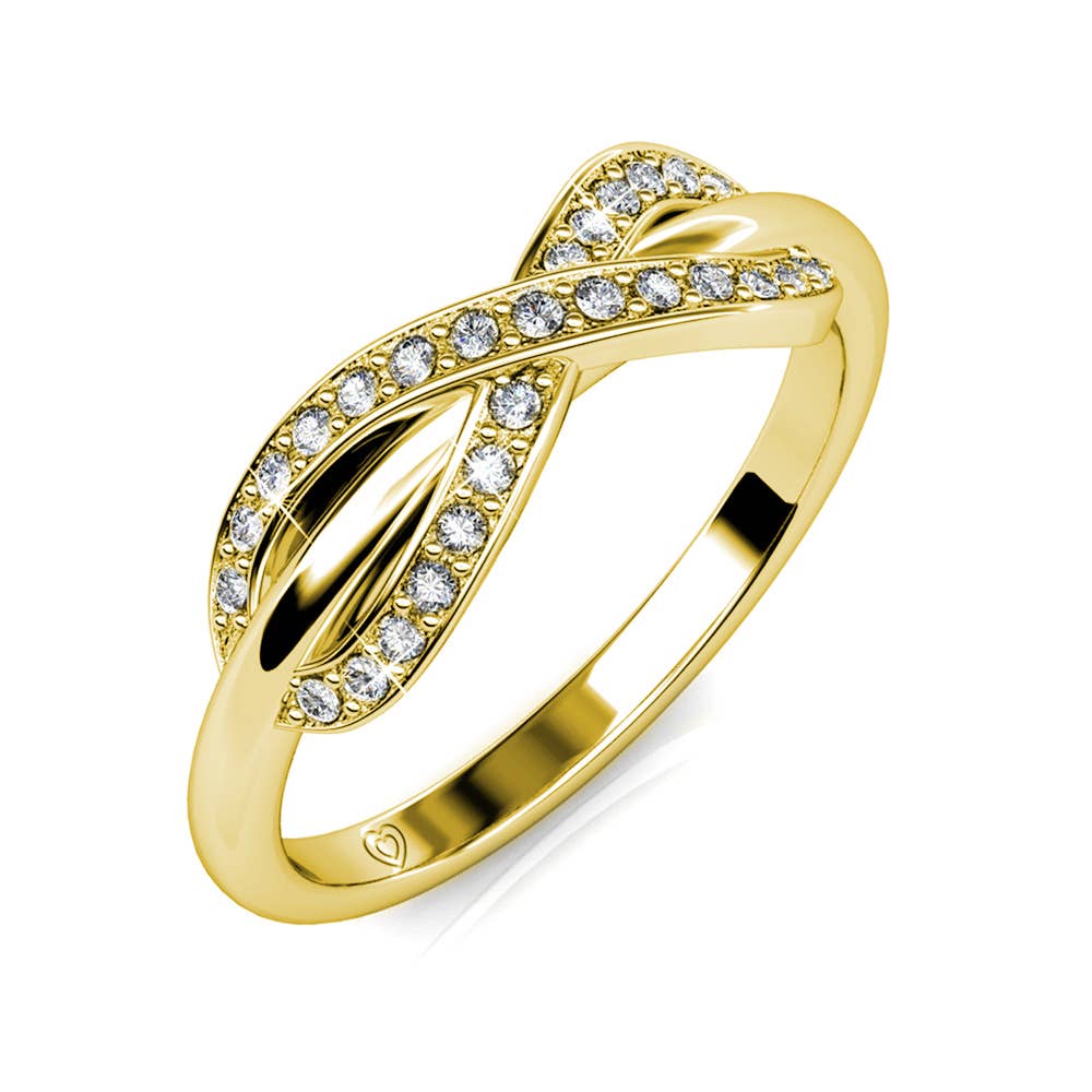 Trist Ring - Guld og Krystal: 54