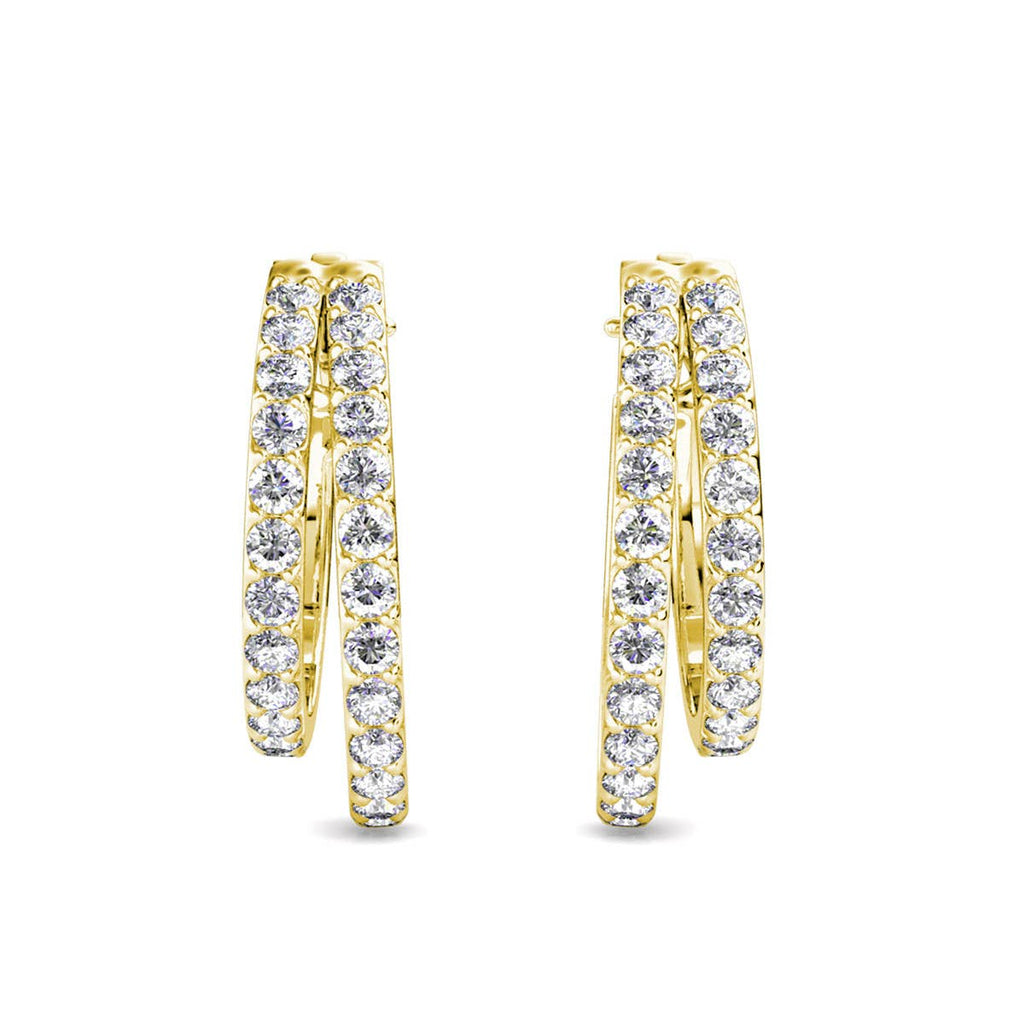 Duo Circlet Øreringe – Guld & Krystal - VELVET MOON 🌙