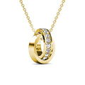 Circle hoop vedhæng - guld med krystaller